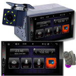 Radio samochodowe 2w1 – Radio, bluetooth, AndroidAudio, CarPlay, kamerka cofania w zestawie
